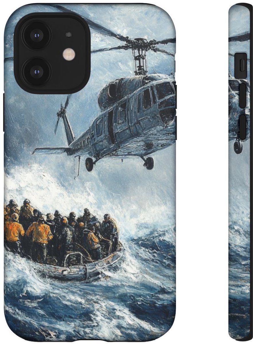 Helikopterredding Boven Woeste Zee – Telefoonhoesje Geschikt voor iPhone 12
