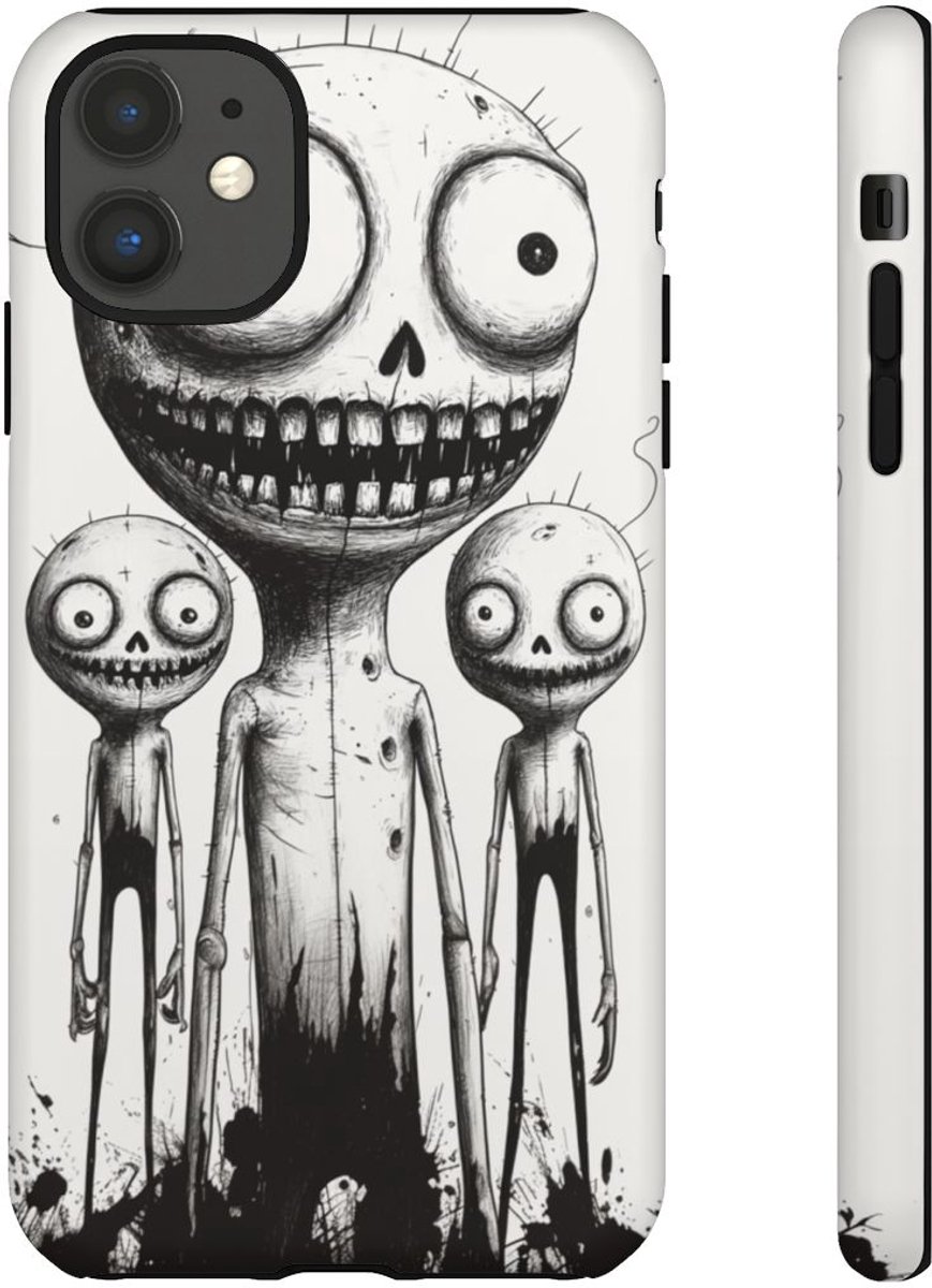 Slanke Griezelige Monsters Lijntekening – Telefoonhoesje Geschikt voor iPhone 11