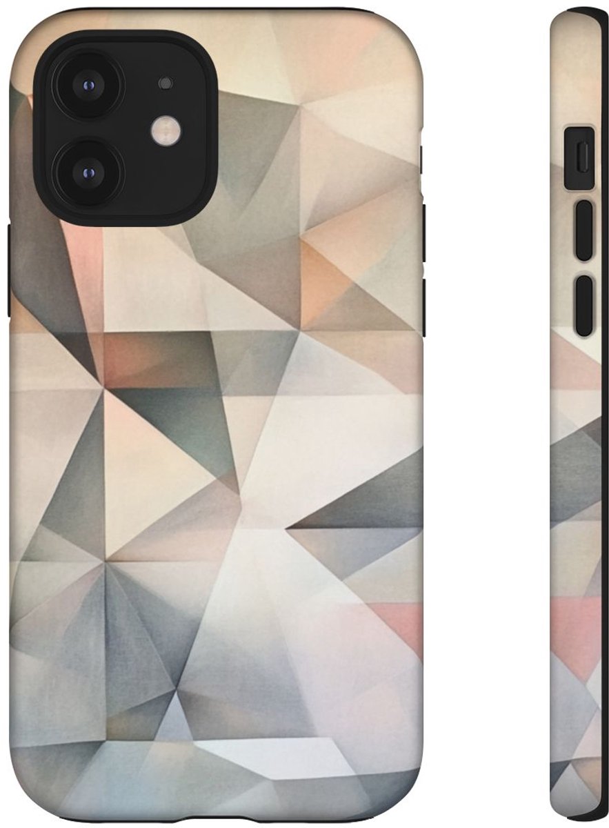 Subtiel Pastel Geometrisch Abstract – Telefoonhoesje Geschikt voor iPhone 12