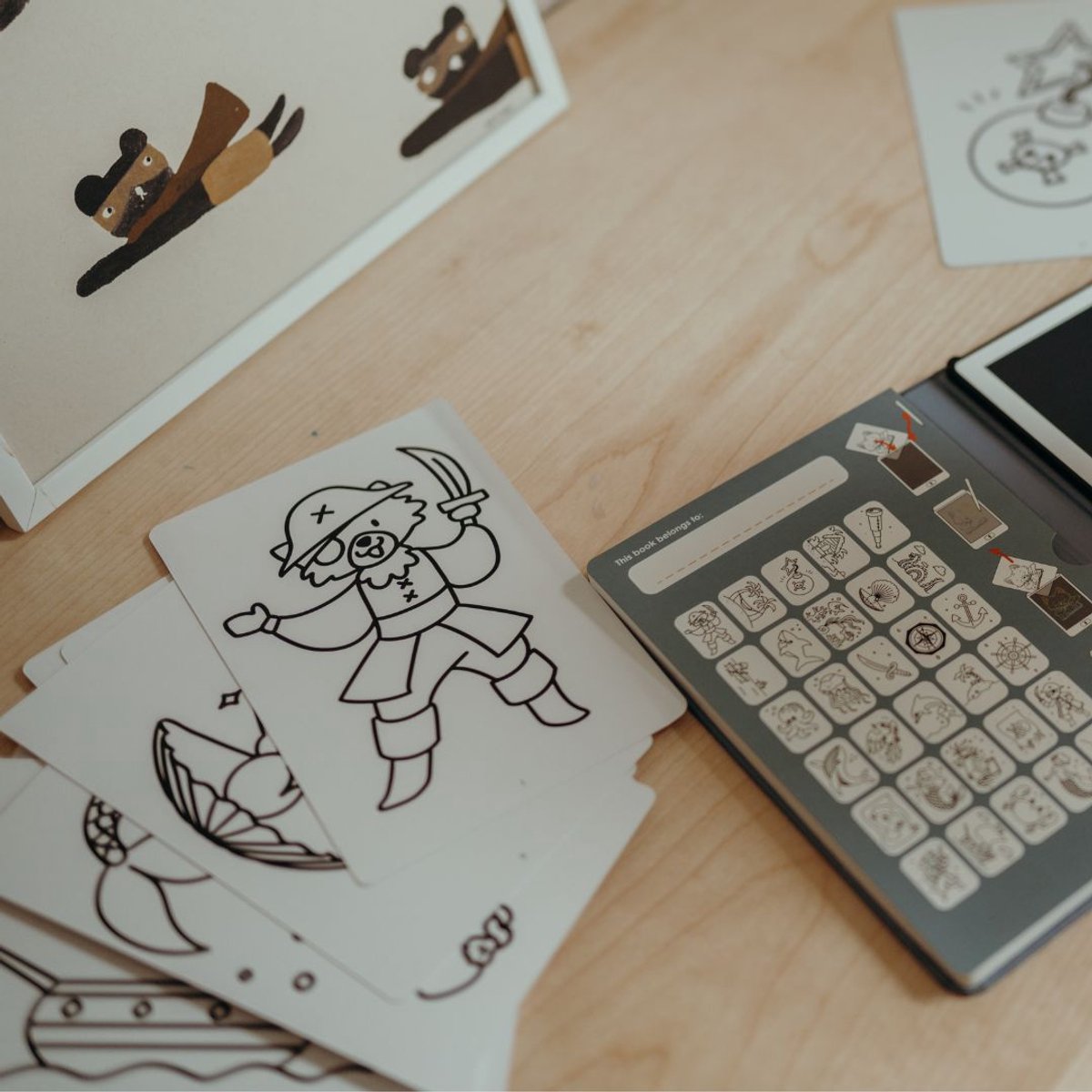 BEAU by Bo Kidywolf Kidydraw Mini Tekenboek met LCD-scherm Galaxy + Refill Once upon a time & Animals