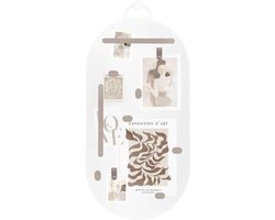 Handles and more - Magneetbord groot - XL Ovaal Wit - Leren magneten: Taupe - incl. 10 magneten - wandbord - magneetborden groot