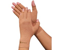 KANGKA® Reuma Compressie Handschoenen - Bruin maat M - voor Artrose, Reuma, Artritis, CTS - Unisex