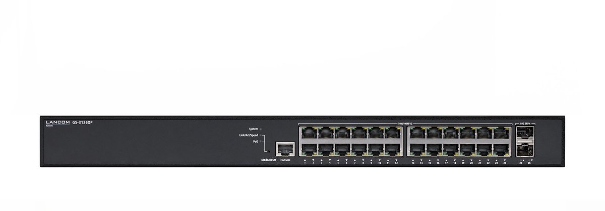 Lancom Systems GS-3126XP Managed L3 Gigabit Ethernet (10/100/1000) Power over Ethernet (PoE) 1U Zwart