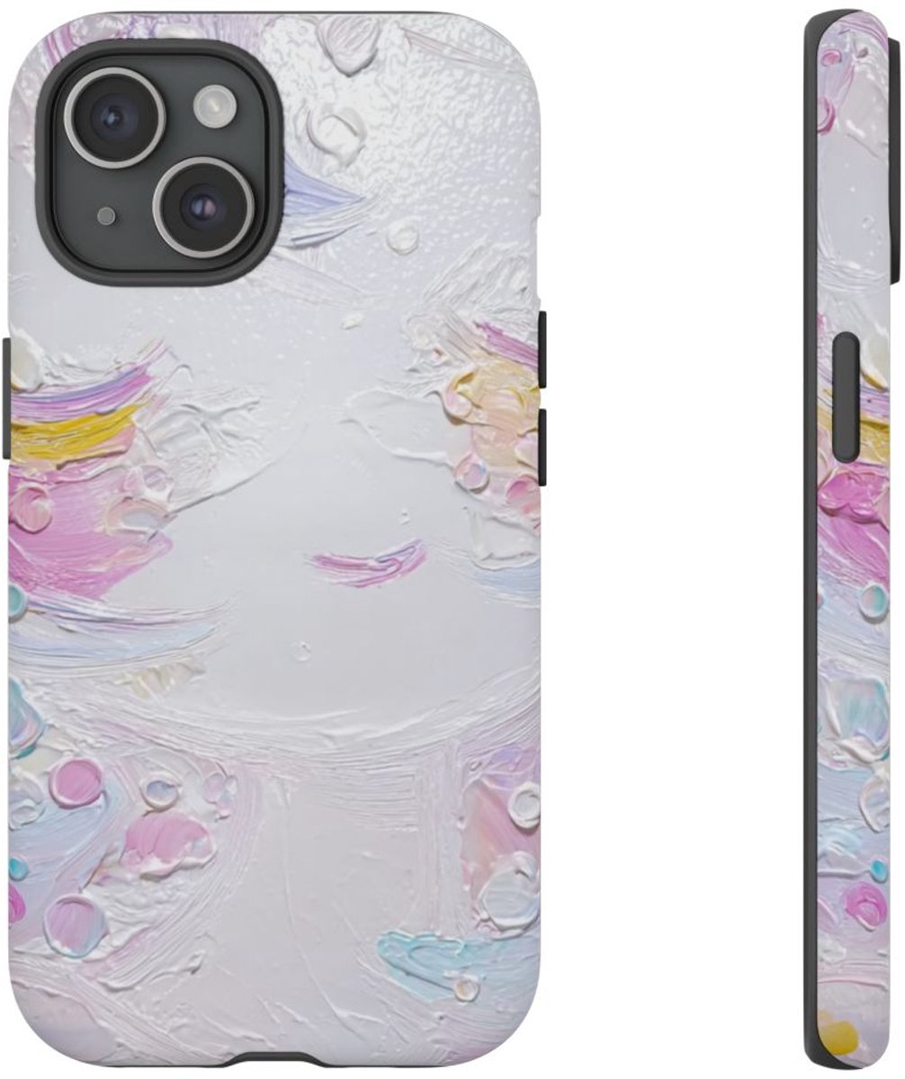 Abstracte Pastelkleuren Textuur – Telefoonhoesje Geschikt voor iPhone 15