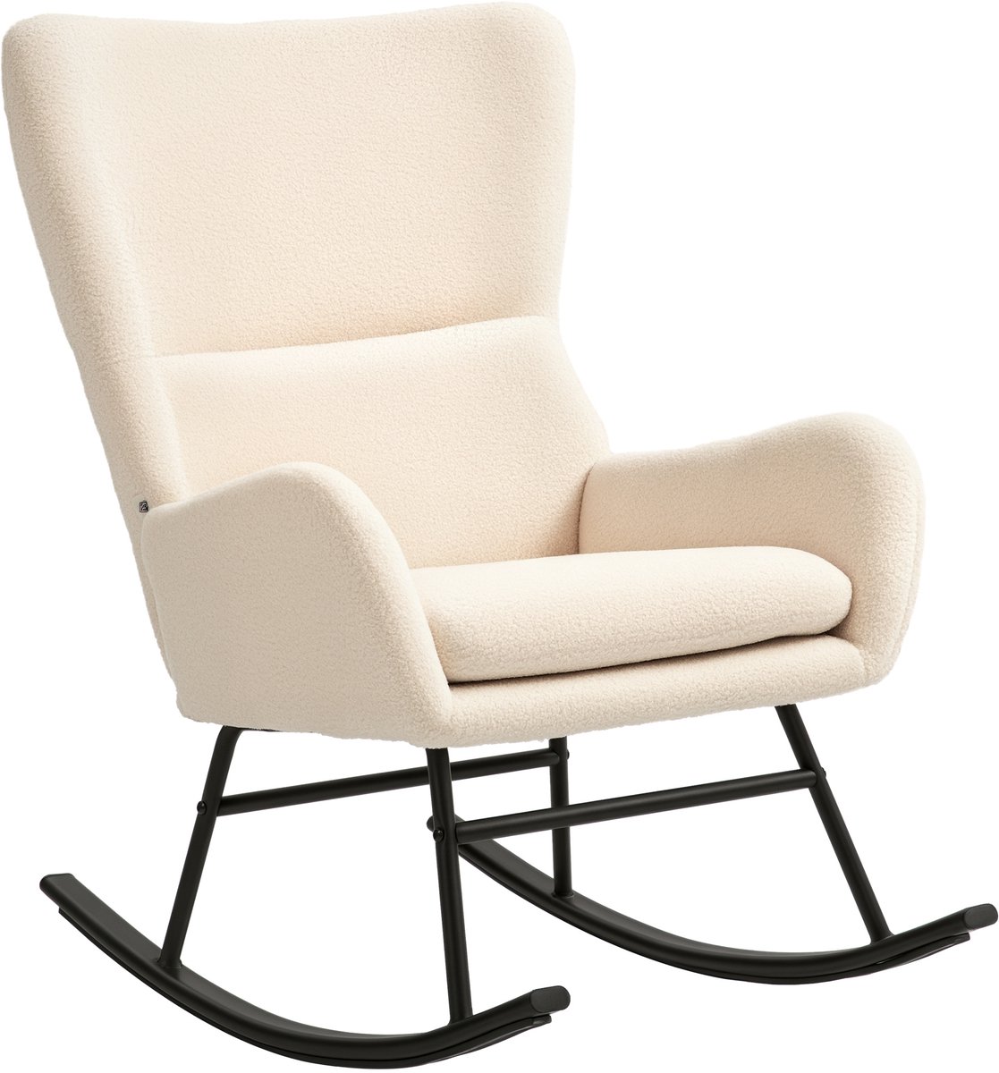 HOMCOM-Schommelstoel-Polyester-66x100x93cm-Beige