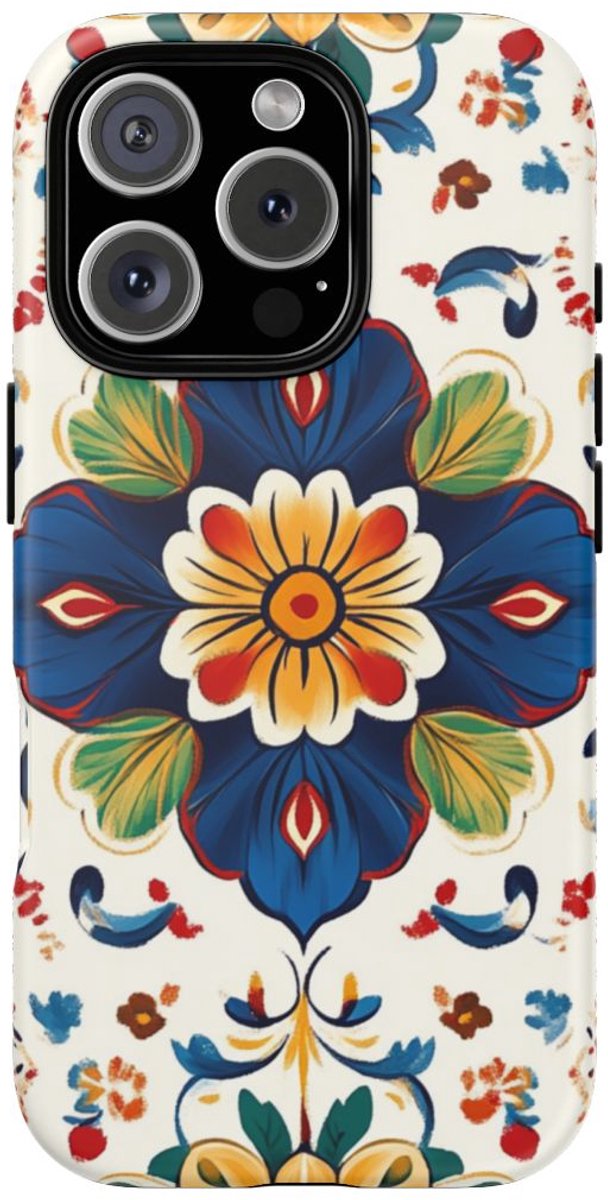 Kleurrijk Bloemenpatroon – Telefoonhoesje Geschikt voor iPhone 16 Pro