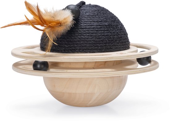 Interactief Houten Kattenspeelgoed – Muizenvangspel Voor Binnenkatten, 33,5 X 25,9 X 10,2 Cm