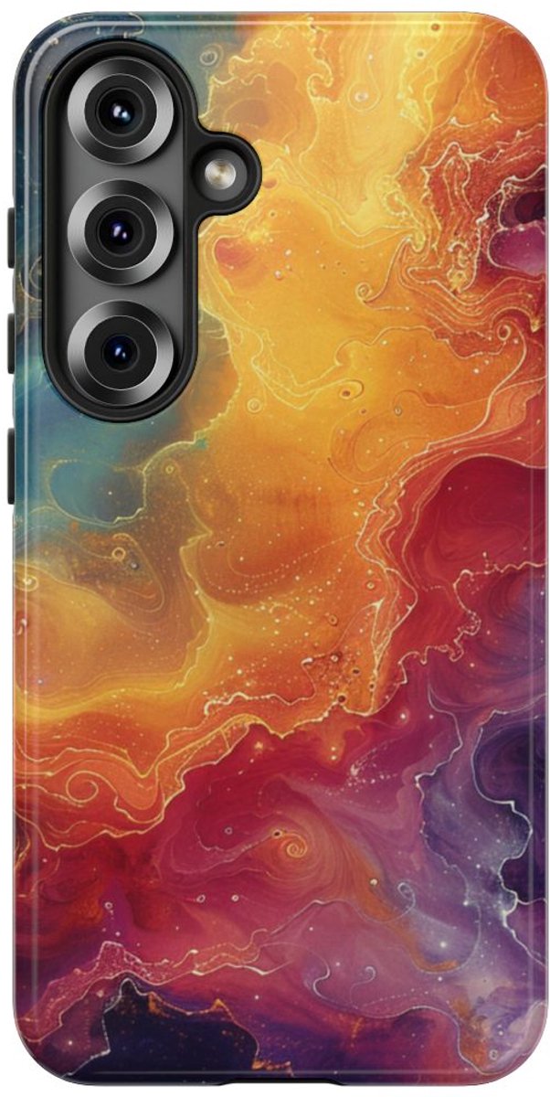 Kleurrijke Kosmische Nevel Abstract – Telefoonhoesje Geschikt voor Samsung Galaxy S25