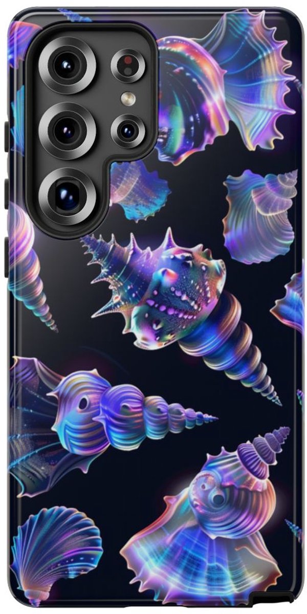 Neon Pastel Schelpenpatroon – Telefoonhoesje Geschikt voor Samsung Galaxy S25 Ultra
