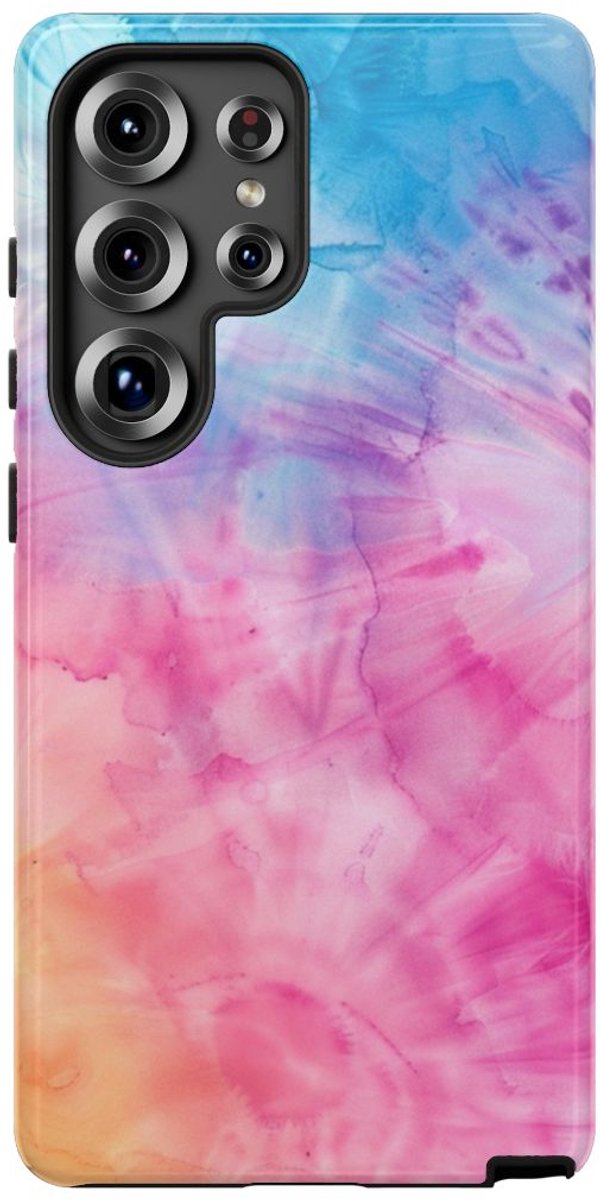 Rustig Tie-Dye Patroon – Telefoonhoesje Geschikt voor Samsung Galaxy S25 Ultra
