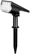 Vyzio - Solar Tuinspot Buiten - Zonne-energie Prikspot - IP65 Waterdicht - Verstelbaar 120° - Warm Wit 3000K - (126x86x220mm) - SPOTIKE
