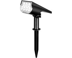 Vyzio - Solar Tuinspot Buiten - Zonne-energie Prikspot - IP65 Waterdicht - Verstelbaar 120° - Warm Wit 3000K - (126x86x220mm) - SPOTIKE