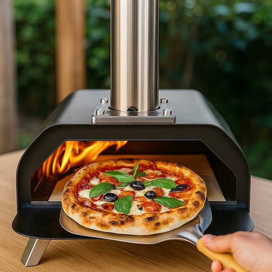 Burnic pizzaoven Prato voor buiten - Pizzaovens - Hout Gestookt - Inclusief Schoorsteen - ø 33 cm - Draagbaar en Opvouwbaar - Tot 500°C van Merkloos — afbeelding 3