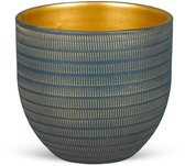 Bloempot voor Binnen - Aardewerk - Blauw Goud - Ø29 cm