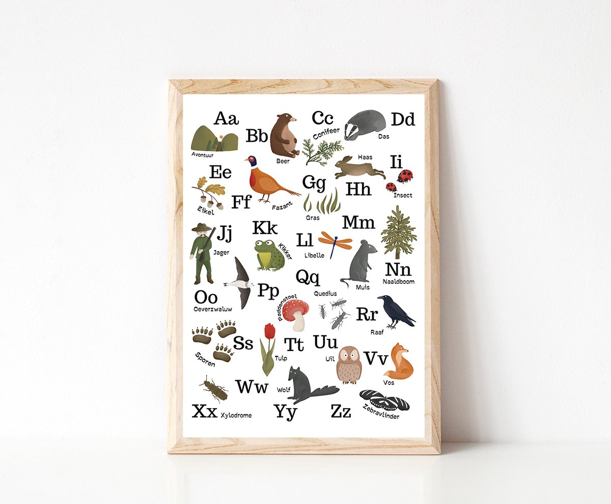 Bos Alfabet Poster – Leren met de natuur
