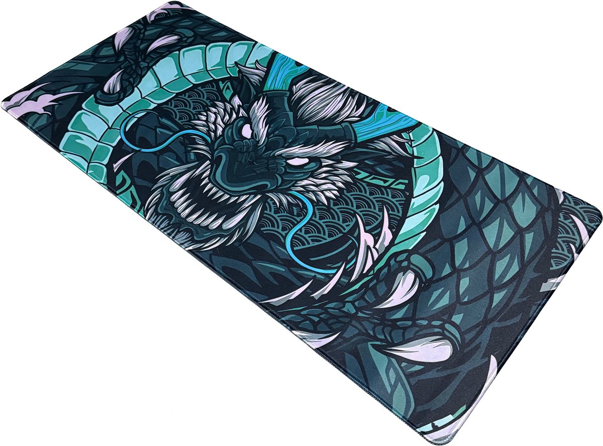 Muismat xxl - Eclipse Dragon Groen - Gaming - 900 x 400 x 3 mm - Antislip