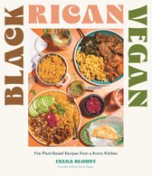 Boek 'Black Rican Vegan' met heerlijke plantaardige gerechten, met de tekst 'Black Rican Vegan' op de omslag.