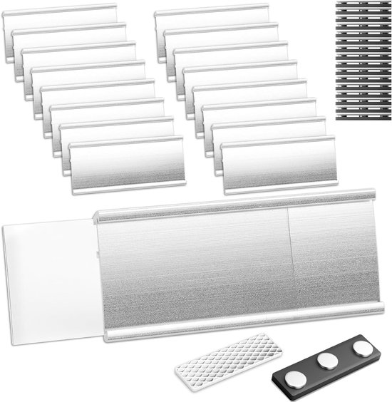 Naambordjes, magnetisch, 9 x 5,5 cm, naambordjes voor kleding met 3
