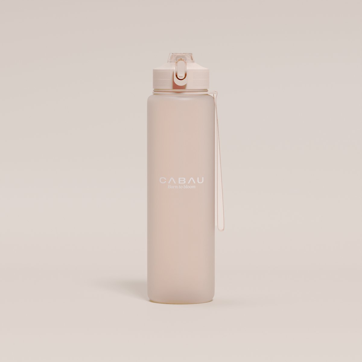 Cabau - Bloom Waterfles / Drinkfles - 1 liter - Beige - Handige drinktuit & unieke maataanduiding - BPA- & Lekvrij - Drinkfles met rietje volwassenen - Drinkfles volwassenen - Cadeau voor haar — cadeau in Sport & Outdoor - foto 5