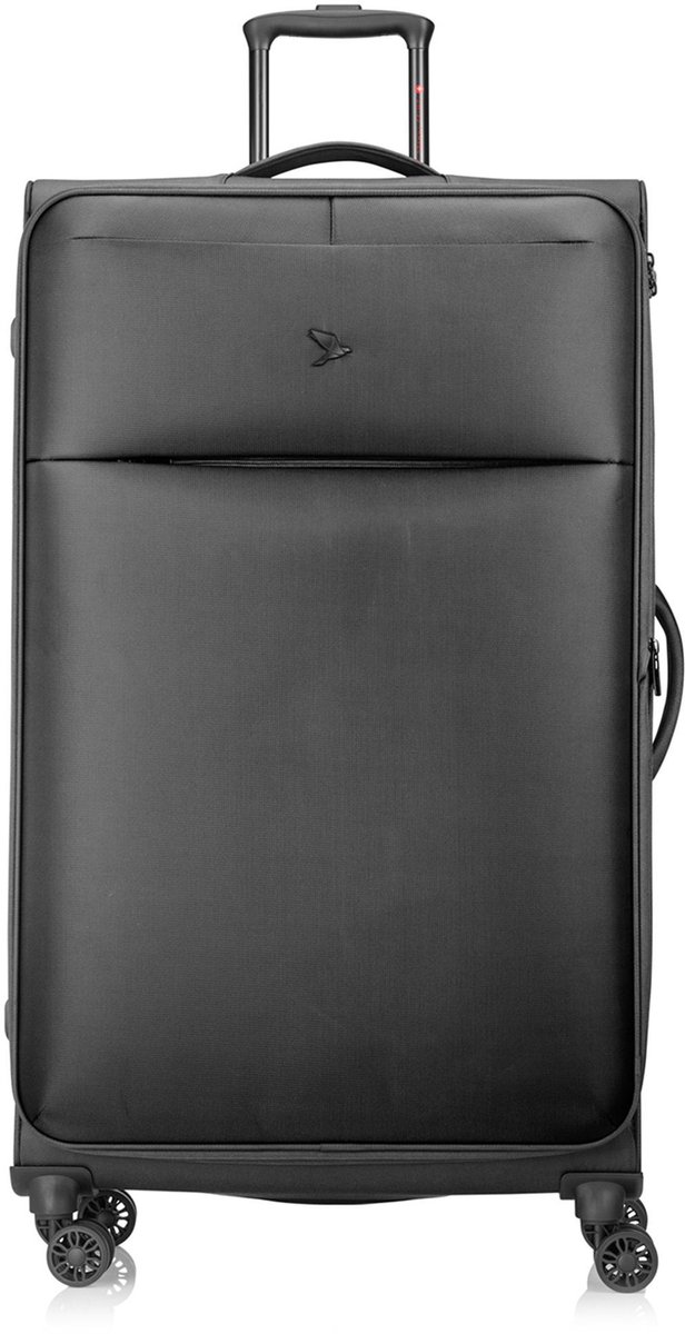 Pack Easy GoUp 4 wielen Trolley L 76 cm met uitbreidingsplooi - Zachte bagage - TSA slot - schwarz