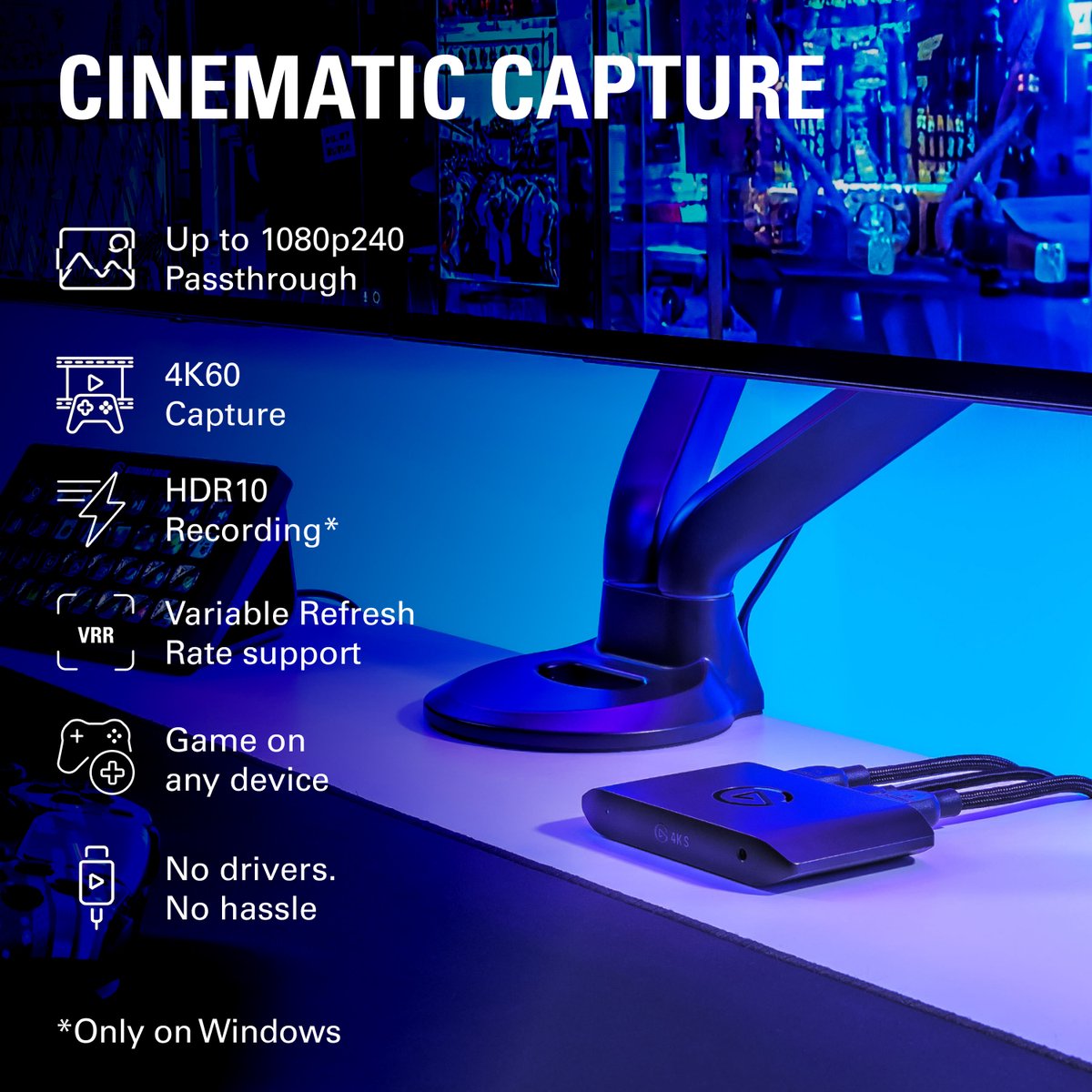 Elgato 4K S - Game Capture Card - PS5, Xbox series X|S, Nintendo Switch 2, PC, Mac, Iphone thumbnail 8