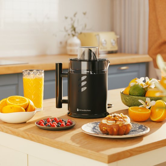 KitchenBrothers Citruspers - 1L - Handmatig - Sinaasappelpers en Citroenpers - Met Uitloop en Handvat - Zwart van Merkloos — afbeelding 5