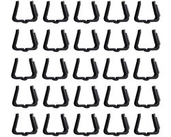 25 stuks dakrandklemmen - Kerstdecoratiehaken - Dakhaken voor buiten - Feestverlichtingsklemmen - Geschikt voor het ophangen van diverse feestverlichting of decoraties aan daken, goten, schuttingen - Zwart