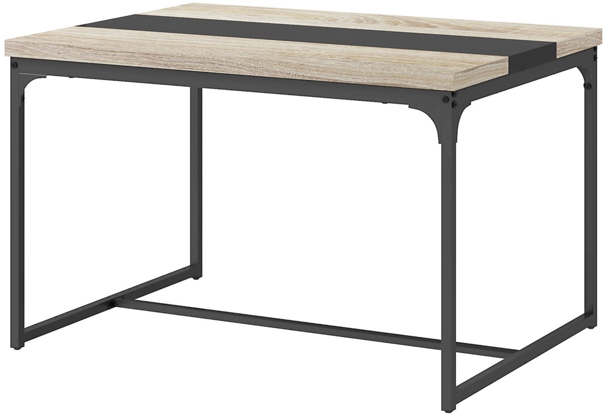 HOMCOM-Eettafel-Staal-120x89x75,5cm-Zwart