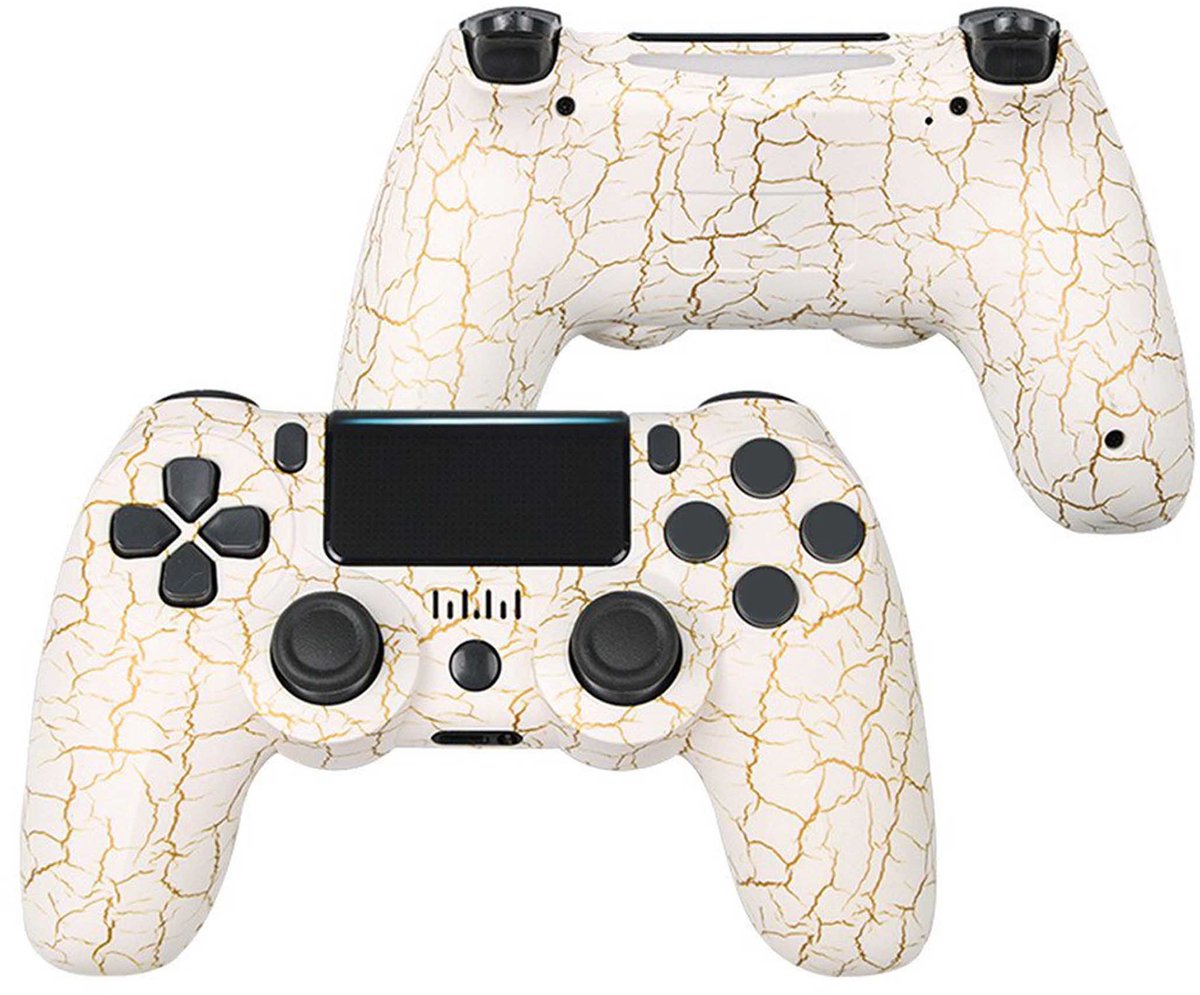 NAXSIR Draadloos Bluetooth Gamepad voor PS4 | 600mAh Rechargeable Batterij | Compatibel met PS2/PS3/PC | met Vibration Feedback | Koptelefoonaansluiting | Zes-assige sensor