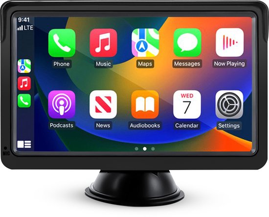 Travli Carplay Scherm - Carplay - Navigatiesysteem auto - Geschikt voor Apple & Android - Touchscreen - Draadloos - 7inch - AUX, USB A en C aansluiting