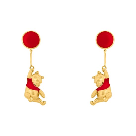 Disney Winnie The Pooh Red and Gold Coloured Floating Balloon Earrings