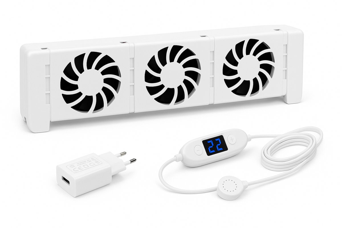 AVOID® Radiator Ventilator Mono – 1 Stuk – Stille Radiatorventilator – Sneller Warm & Meer Comfort – Tot 22% Energiebesparing – Magnetisch & Simpel te Plaatsen