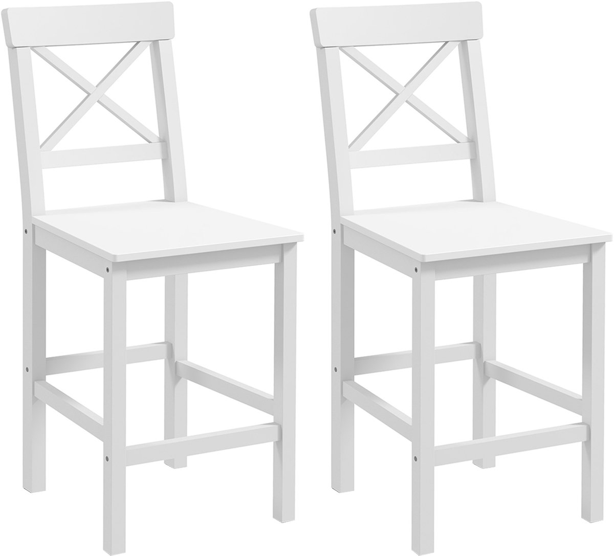 HOMCOM-Barkruk-Dennenhout-41x46x97,5cm-Wit