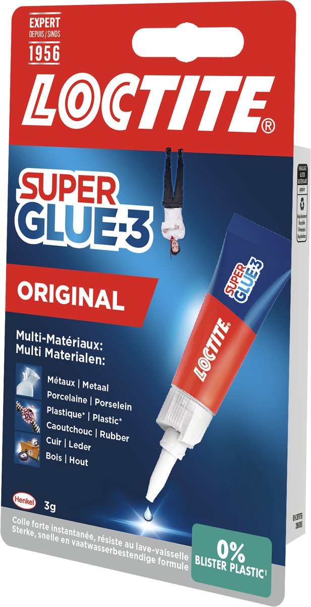 Loctite Original 3 g Extra Sterke Secondelijm | Superlijm - Krachtige Hechting voor Diverse Materialen zoals Rubber, Metaal, Kunststof, Keramiek, Hout, Leder, Porselein en Meer | Snelle en Betrouwbare Reparaties in Seconden - Super Glue — cadeau in Cadeau-ideeën - foto 2