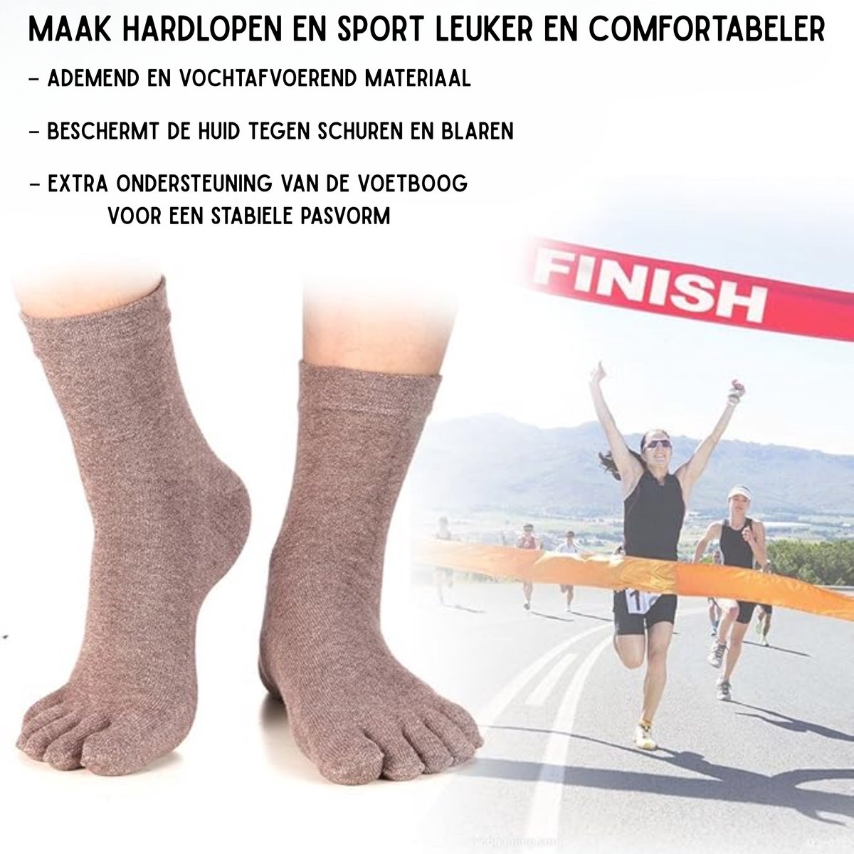 Hoogwaardige Teensokken Set 3 Paar Wit M - Past Als Een Tweede Huid - Minder Kans Op Blaren - Teensokken Heren - Teensokken Dames - Teen Sokken — cadeau in Cadeau-ideeën - foto 5