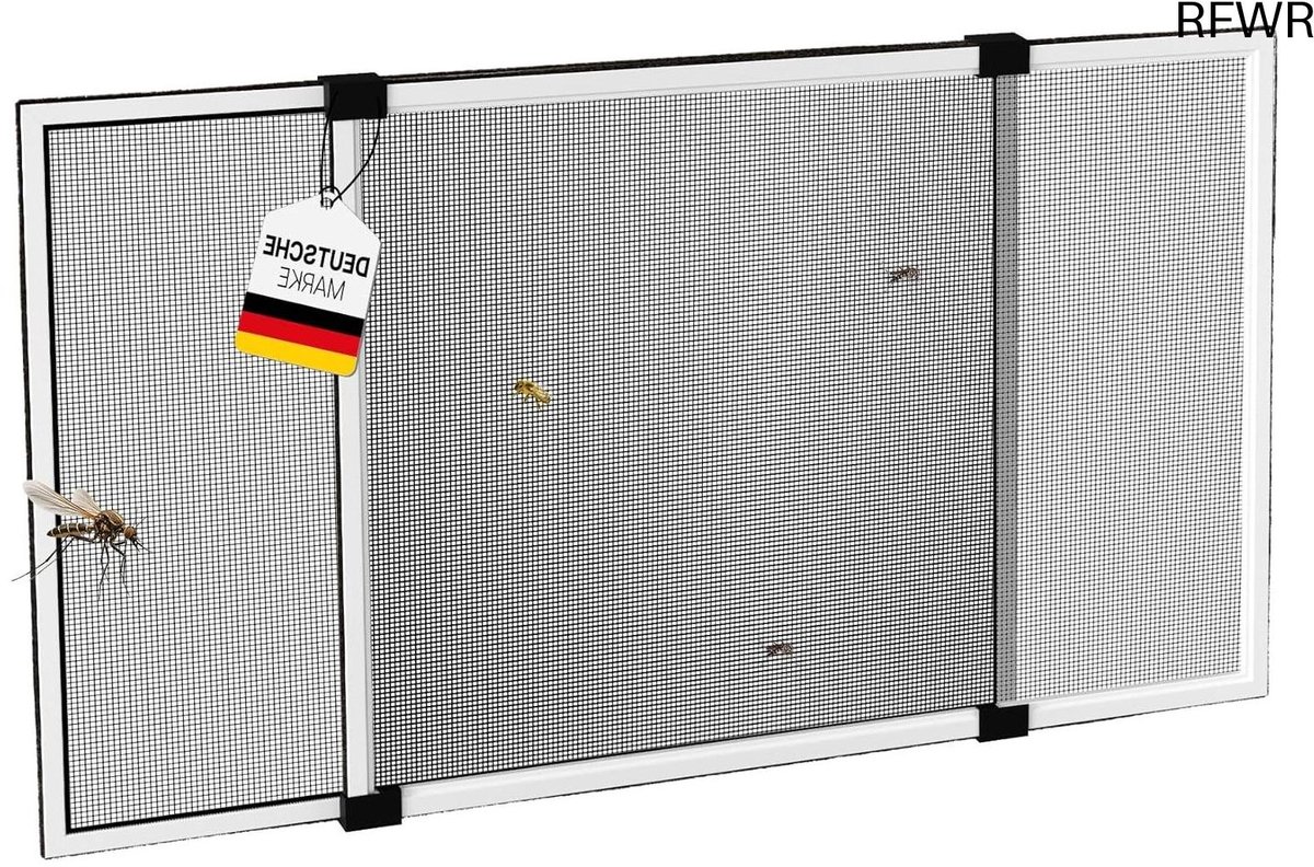RFWR® Hordeur en Raamhor met Uitschuifbaar Frame 75 x 50 cm - Ideaal voor Balkondeuren en Terrasdeuren