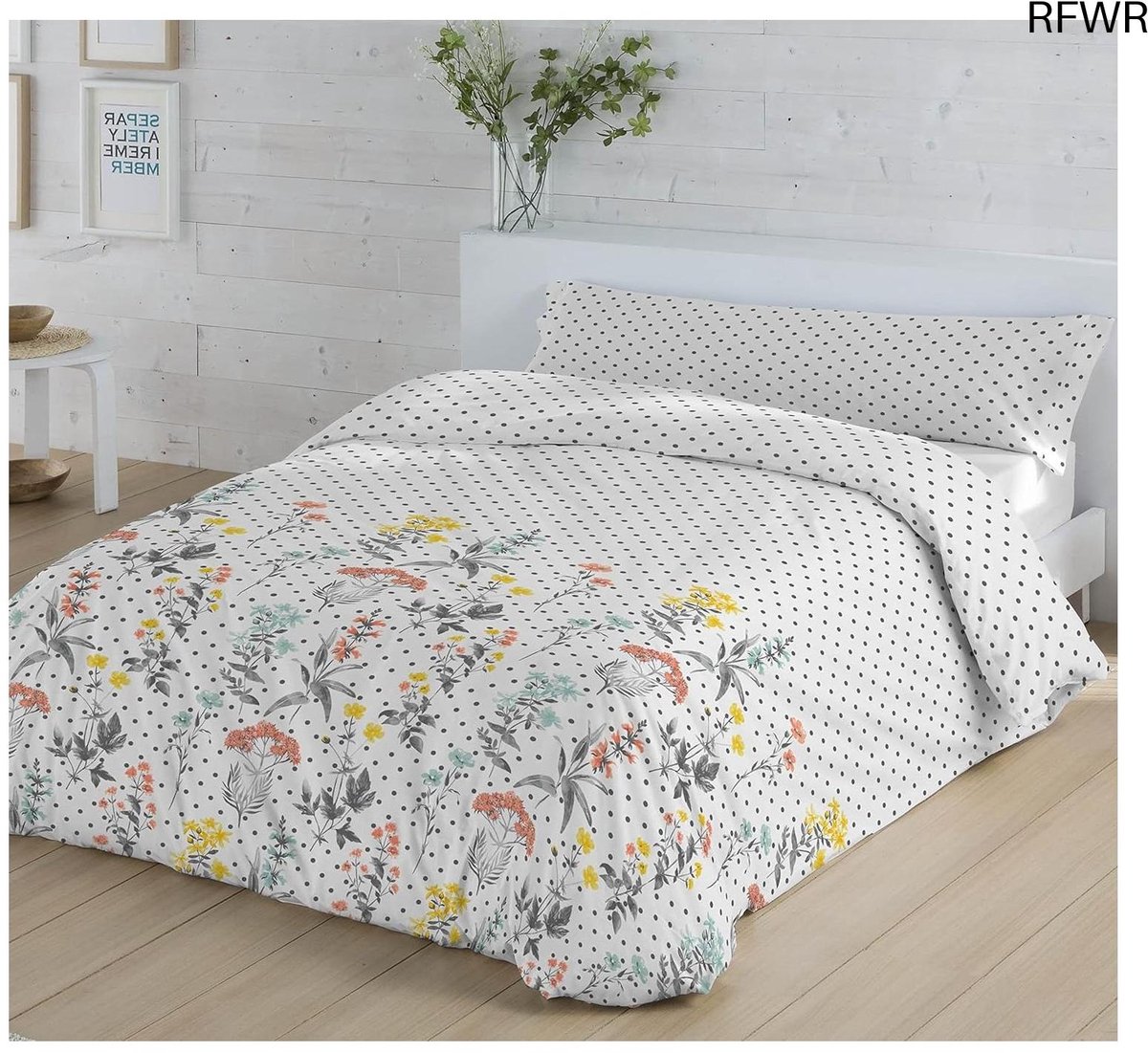 RFWR Beddengoedset 50% Katoen voor 90 x 190/200 cm Bedden met Dekbedovertrek en Kussensloop Valentina, meerkleurig