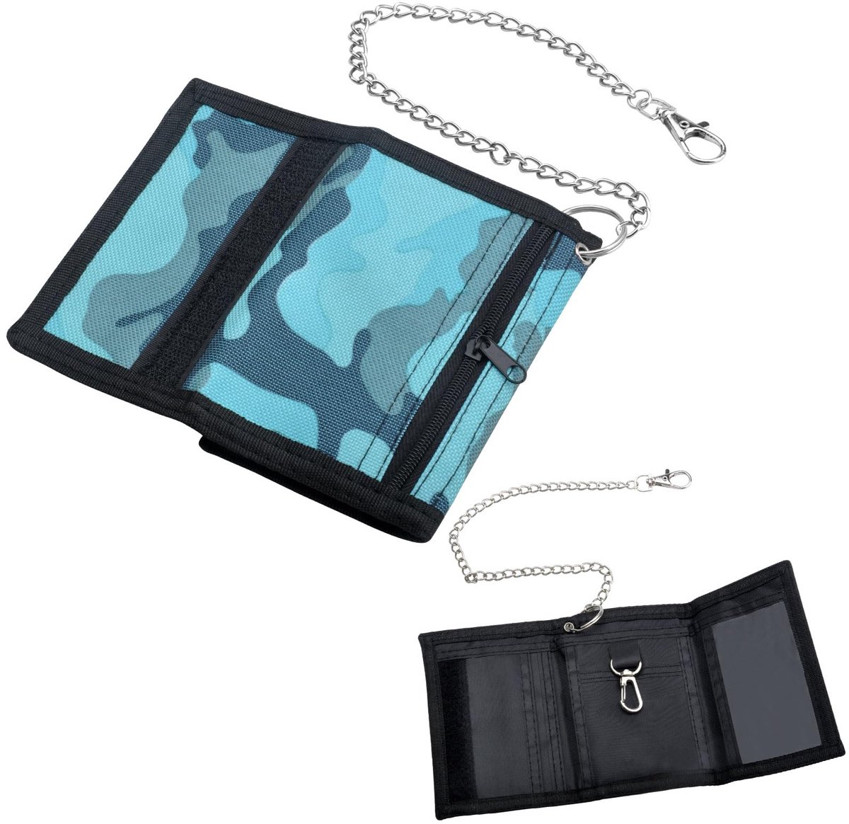 Ibenzoa® Slanke en Veilige Kinderportemonnee met Ketting en Ritssluiting voor Jongens en Tieners