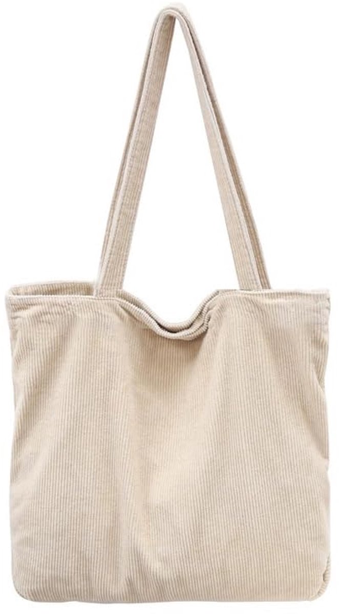 Ibenzoa® Dames Grote Corduroy Tote Bag met Multifunctionele Indeling en Hoogwaardige Afwerking