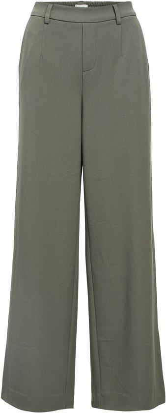 Object Objlisa Wide Pant Broeken Dames - Khaki - Maat 34