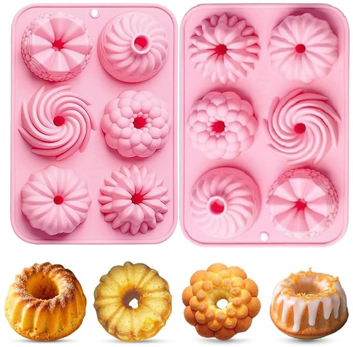 Ibenzoa® Roze Siliconen Mini Bakvorm Set Voor Diverse Lekkerijen - Herbruikbaar en Antiaanbaklaag