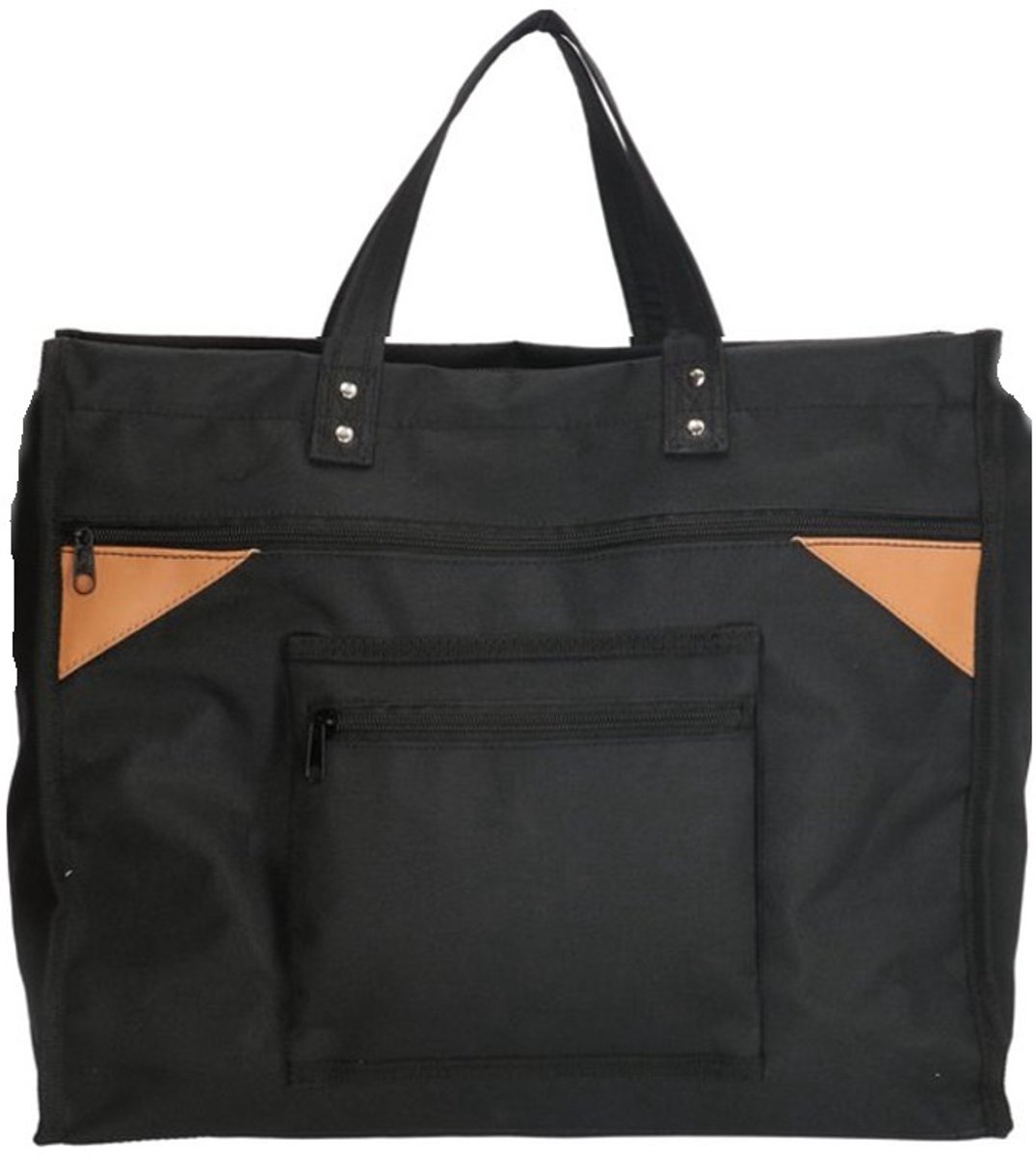 Stevige Boodschappentas Basic - Breed - Zwart - Boodschappentas Canvas