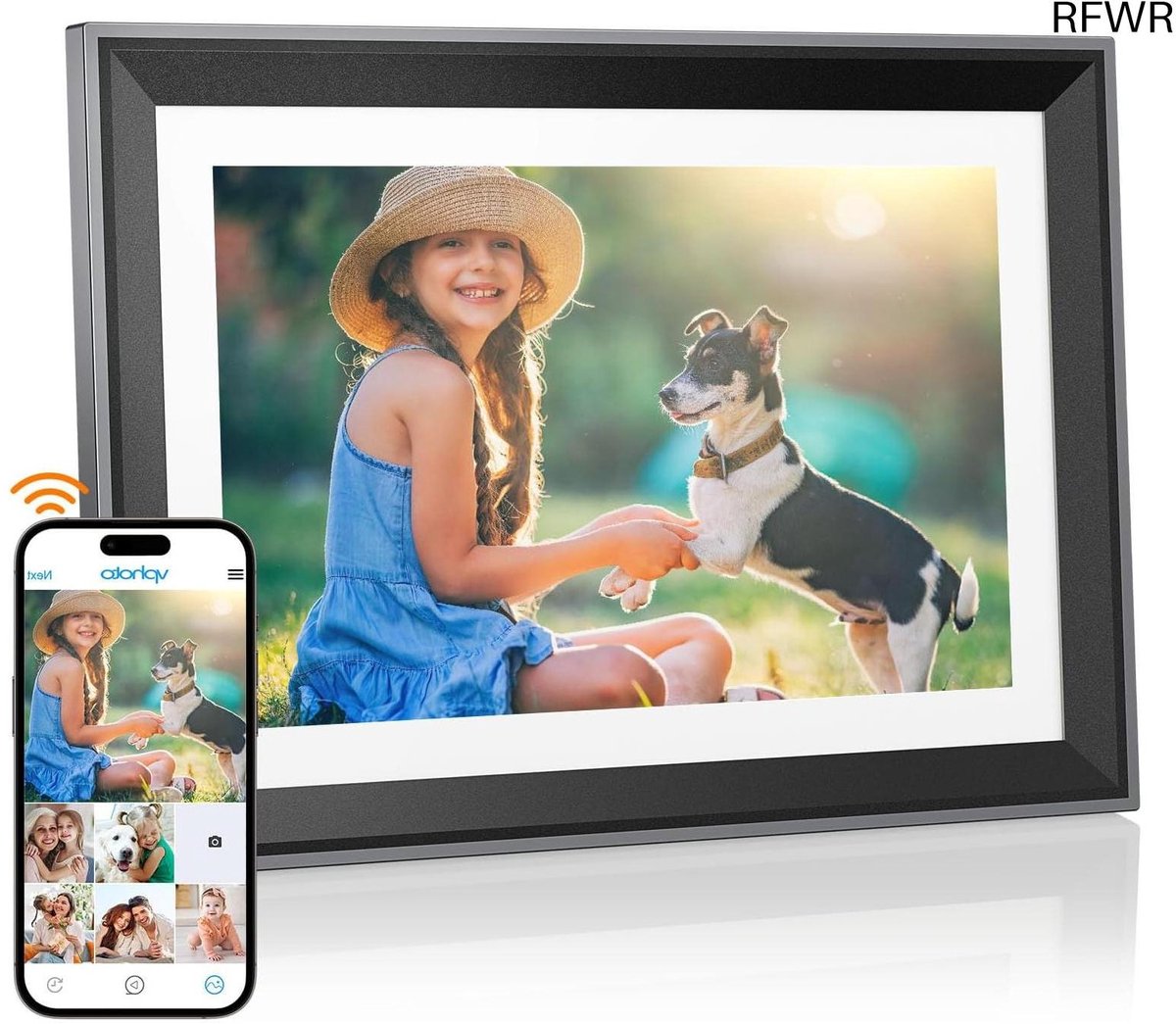 RFWR® Digitale fotolijst 10,1 inch met WiFi en HD IPS touchscreen
