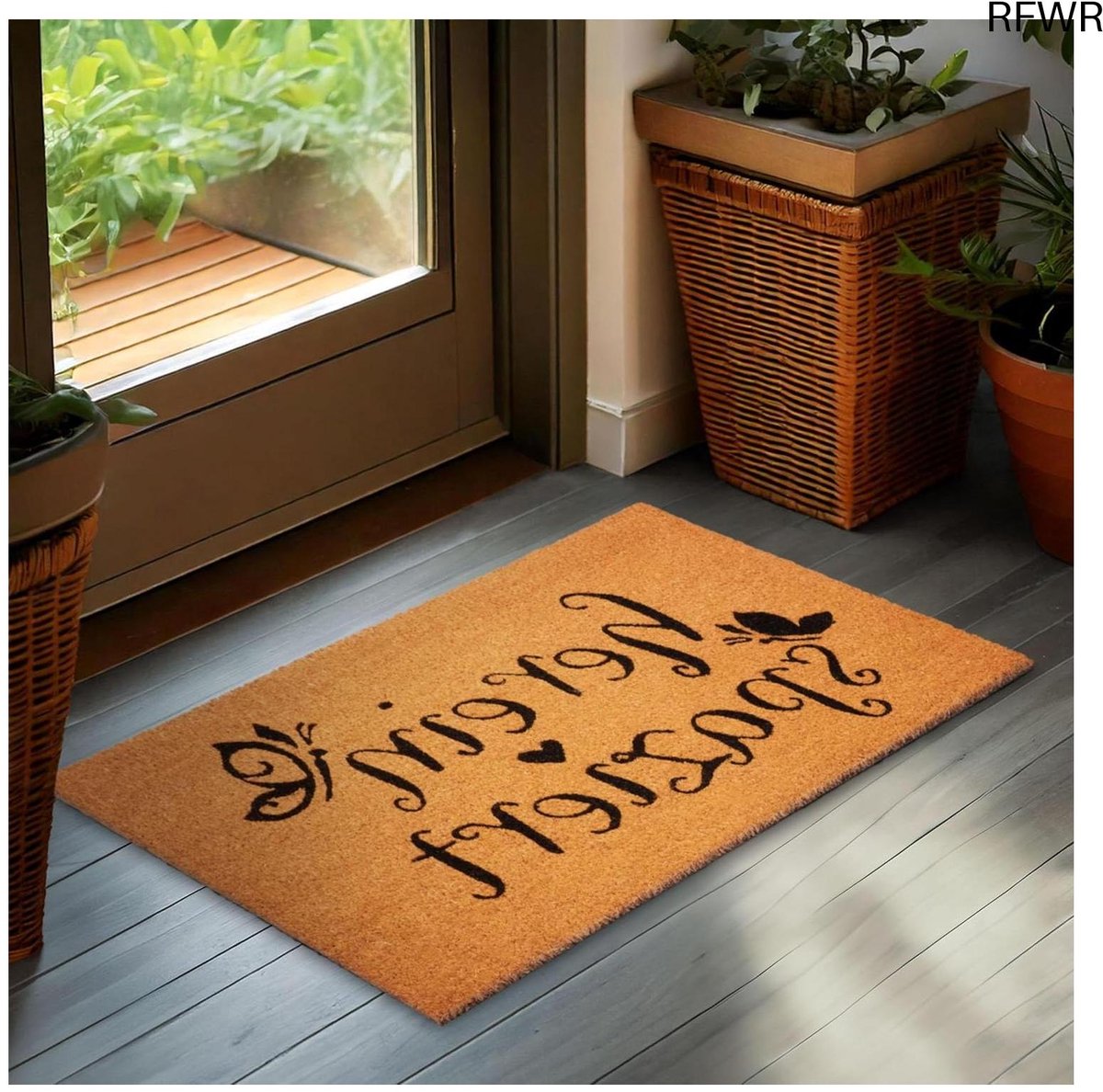 RFWR® Deurmat voor Buiten en Binnen - 45 x 75 cm Vuilvangmat van 100% Kokos - Weerbestendi