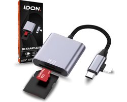 IDON® SD kaart lezer - SD card reader - SD kaart lezer iPhone - SD kaart lezer lightning - SD kaart lezer usb c - kaartlezer - Cardreader - Micro SD - TF Card Reader - Universeel