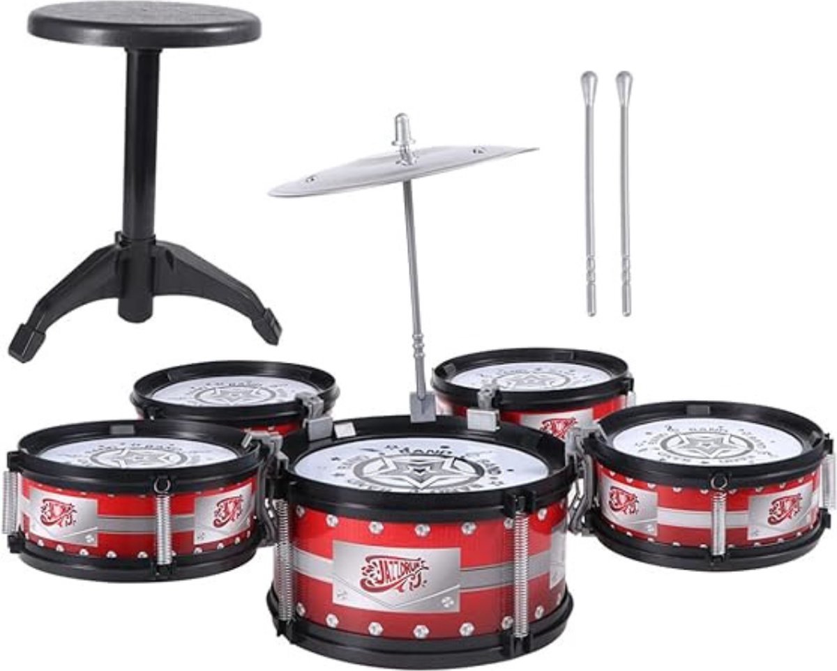 Thuys – Drumstel Voor Kinderen – Kinder Drumstel – Speelgoed – 15 x 15 x 9cm – Rood