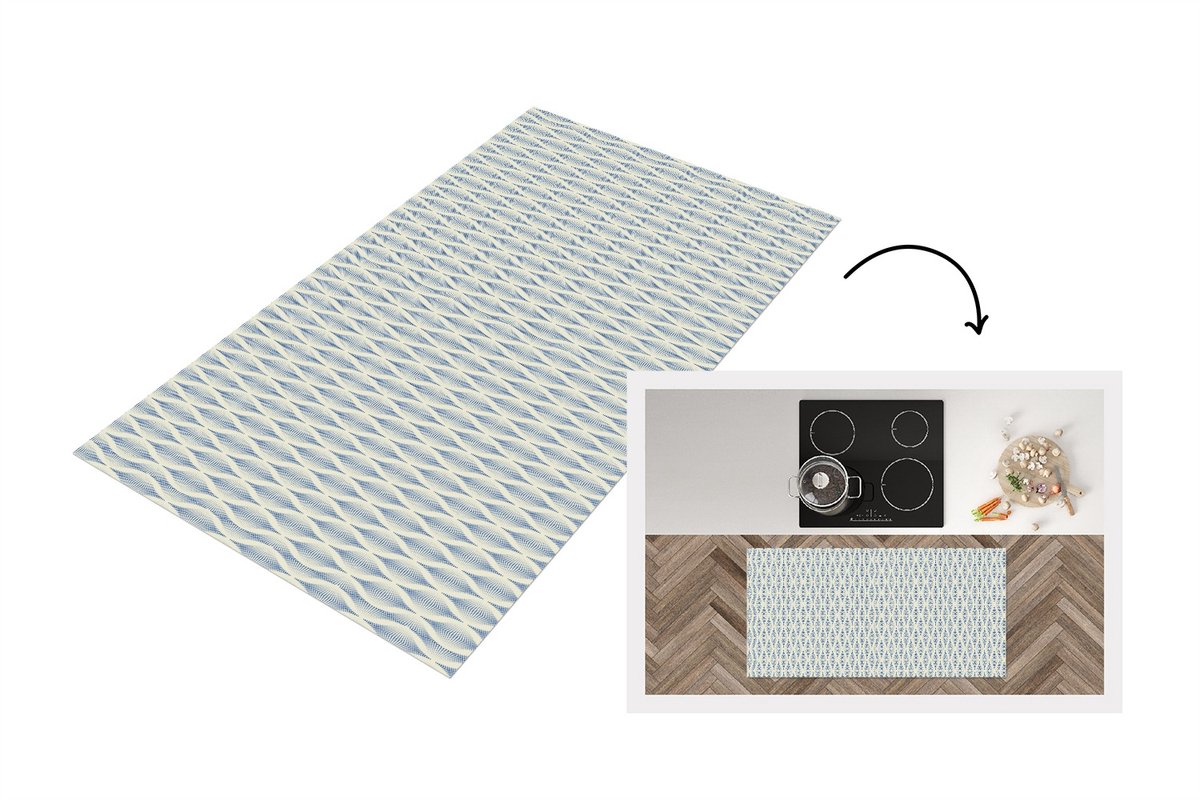 KitchenYeah Keukenloper 120x60 cm - Keukenmat vinyl Design - Vintage - Abstract - Keukenmatten loper - Keuken vloerkleed tapijt Design - Abstract