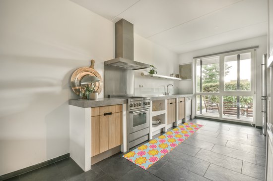 Keukenloper 240x60 cm - Keukenmat vinyl Flower Power - Design - Hippie - Keukenmatten loper - Keuken vloerkleed tapijt