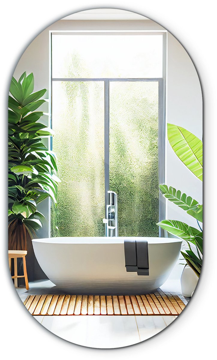 Tulup Spiegel - Ovale Spiegel - 40 cm x 70 cm - Lange Ovale Spiegel - Spiegel Voor de Woonkamer - Ovalen Spiegel - Oval Spiegel - Moderne Wandspiegel