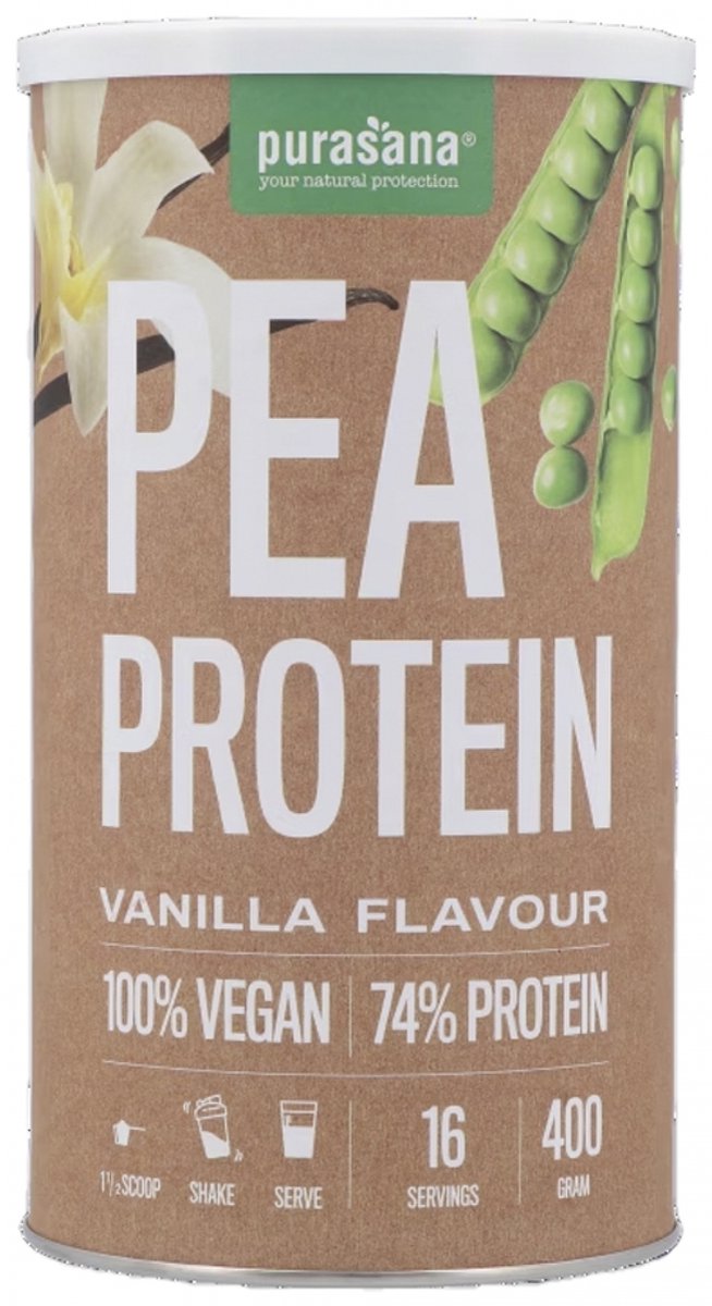 Goedkoopste Purasana Protein Pea 74 - Vanille Vegan - 400 gram